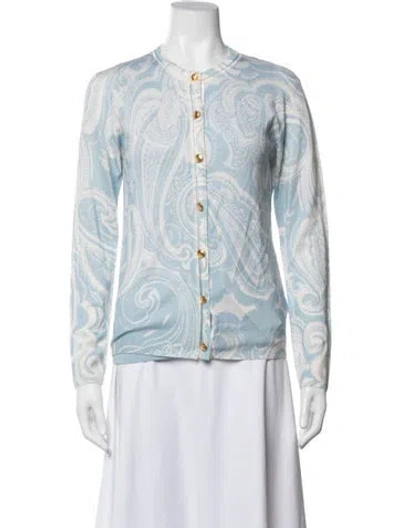 Pre-owned Escada Wool Paisley Print Sweater In Multi