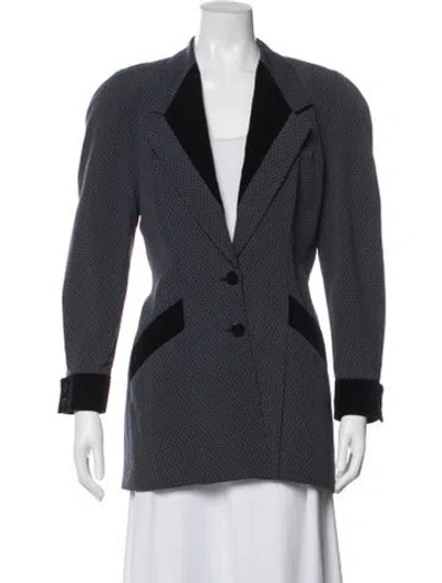 Pre-owned Escada Wool Patterned Blazer In Blue