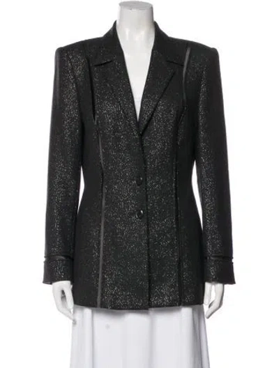 Pre-owned Escada Wool Patterned Blazer In Gray
