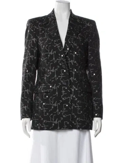 Pre-owned Escada Wool Patterned Blazer In Gray