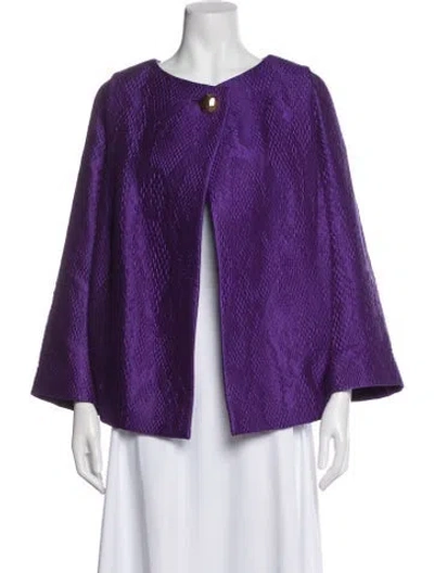 Pre-owned Escada Wool Patterned Jacket In Purple