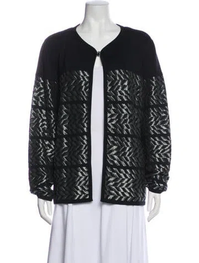 Pre-owned Escada Wool Patterned Sweater In Black