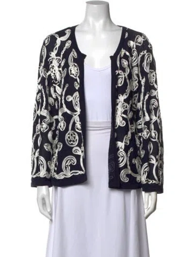 Pre-owned Escada Wool Patterned Sweater In Blue