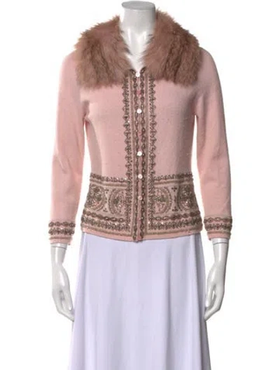 Pre-owned Escada Wool Patterned Sweater In Pink
