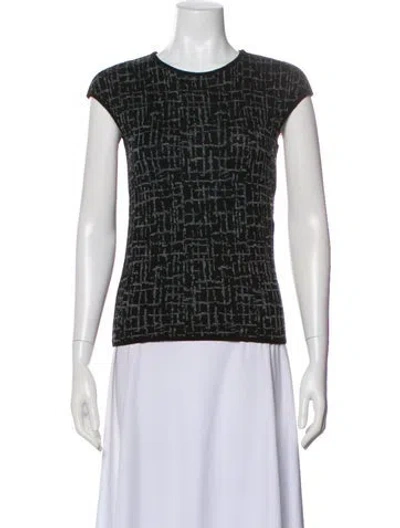 Pre-owned Escada Wool Patterned Top In Gray