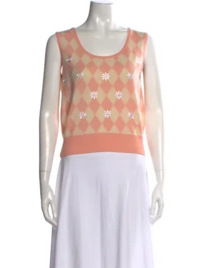 Pre-owned Escada Wool Patterned Top In Multicolor