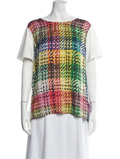 Pre-owned Escada Wool Patterned Top In Multicolor