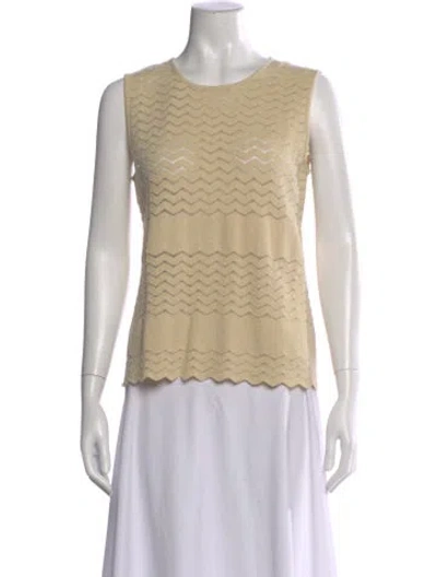 Pre-owned Escada Wool Patterned Top In Neutral