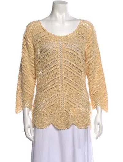 Pre-owned Escada Wool Patterned Top In Neutral