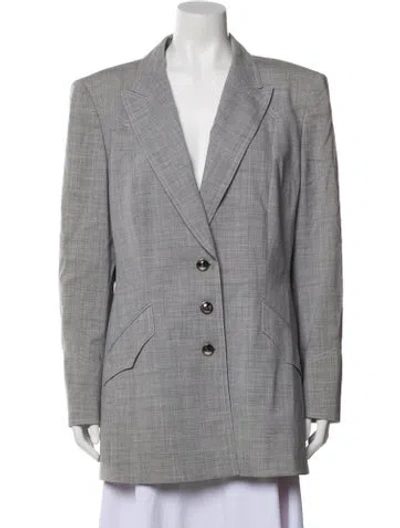 Pre-owned Escada Wool Peacoat In Gray