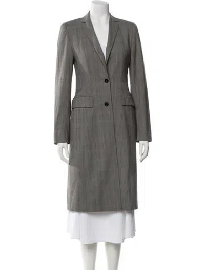 Pre-owned Escada Wool Plaid Print Blazer In Gray