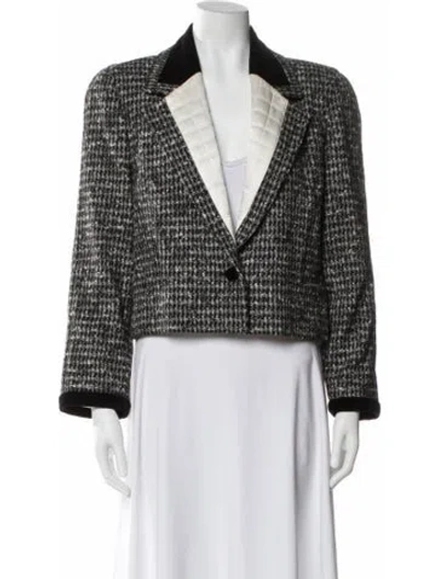 Pre-owned Escada Wool Plaid Print Blazer In Multi