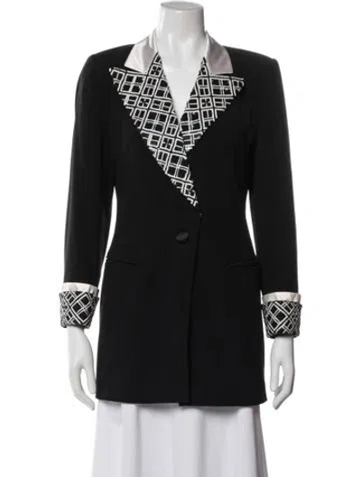 Pre-owned Escada Wool Printed Blazer In Blue