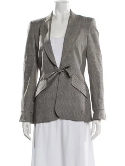 Pre-owned Escada Wool Printed Blazer In Brown
