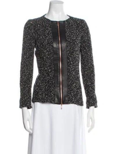 Pre-owned Escada Wool Printed Evening Jacket In Gray