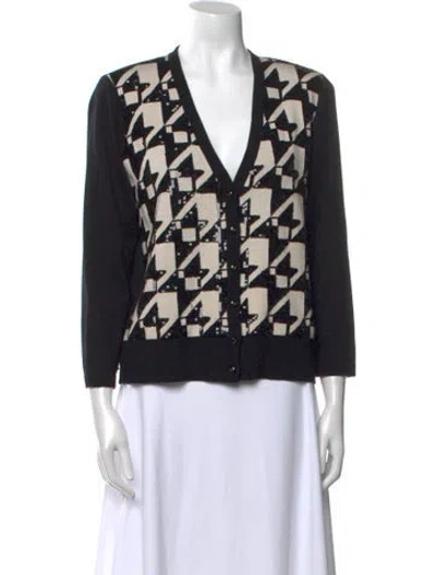 Pre-owned Escada Wool Printed Sweater In Black
