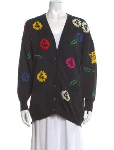 Pre-owned Escada Wool Printed Sweater In Gray