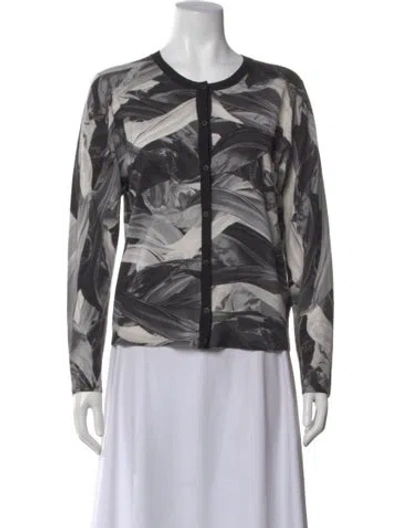 Pre-owned Escada Wool Printed Sweater In Gray