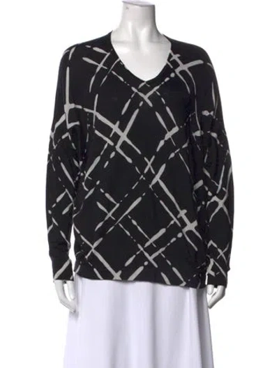 Pre-owned Escada Wool Printed Top In Black