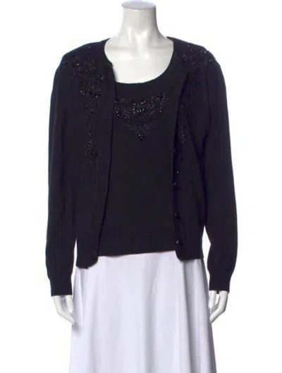 Pre-owned Escada Wool Scoop Neck Sweater In Black