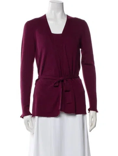 Pre-owned Escada Wool Scoop Neck Sweater In Burgundy