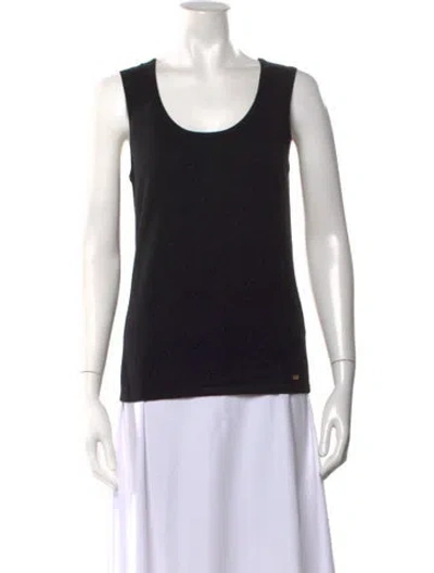 Pre-owned Escada Wool Scoop Neck Top In Blue