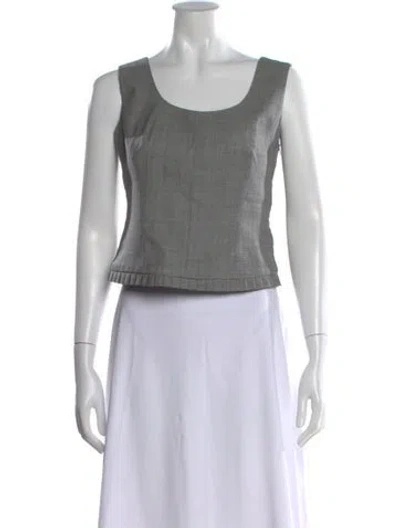 Pre-owned Escada Wool Scoop Neck Top In Gray