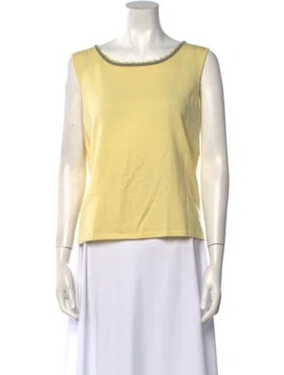 Pre-owned Escada Wool Scoop Neck Top In Yellow