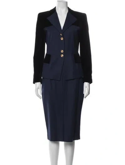 Pre-owned Escada Wool Skirt Set In Blue