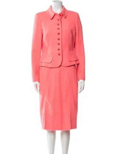 Pre-owned Escada Wool Skirt Set In Pink