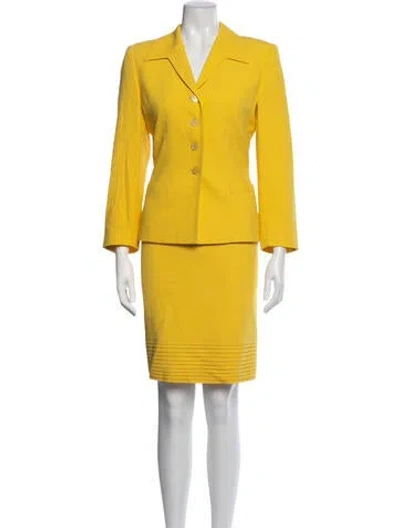 Pre-owned Escada Wool Skirt Set In Yellow