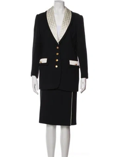 Pre-owned Escada Wool Skirt Suit In Black