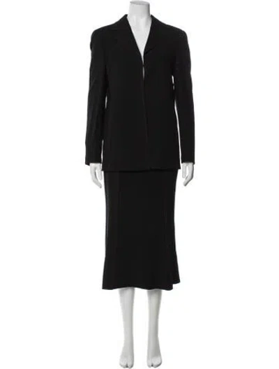 Pre-owned Escada Wool Skirt Suit In Black