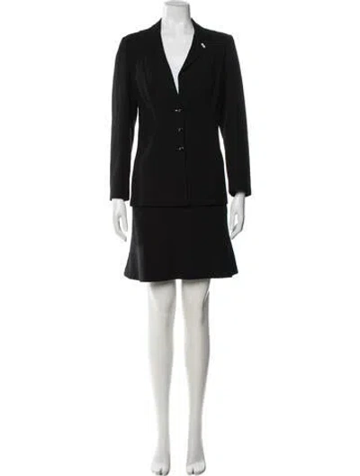 Pre-owned Escada Wool Skirt Suit In Black