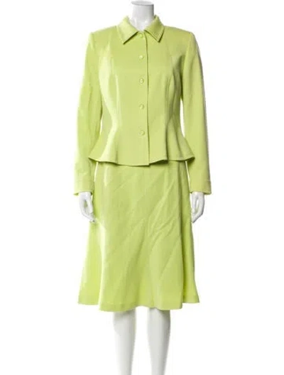 Pre-owned Escada Wool Skirt Suit In Green