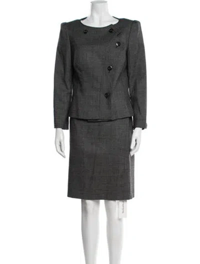 Pre-owned Escada Wool Skirt Suit In Grey