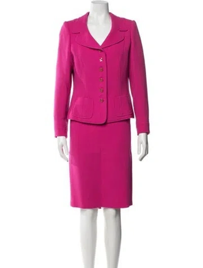 Pre-owned Escada Wool Skirt Suit In Pink