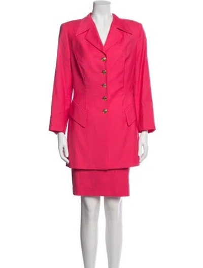 Pre-owned Escada Wool Skirt Suit In Pink