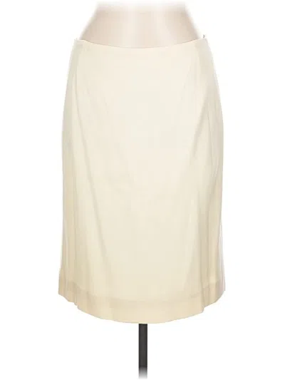 Pre-owned Escada Wool Skirt In White
