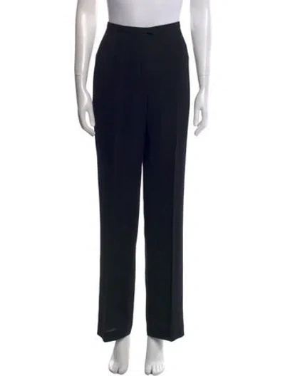Pre-owned Escada Wool Straight Leg Pants In Black
