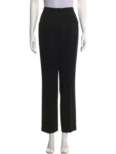 Pre-owned Escada Wool Straight Leg Pants In Black