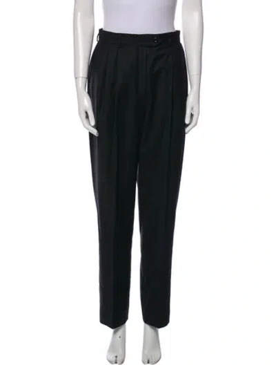 Pre-owned Escada Wool Straight Leg Pants In Black