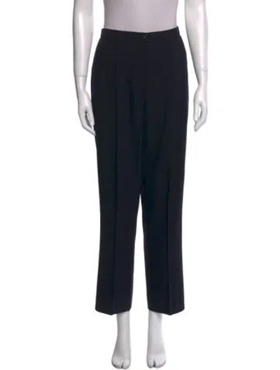Pre-owned Escada Wool Straight Leg Pants In Black