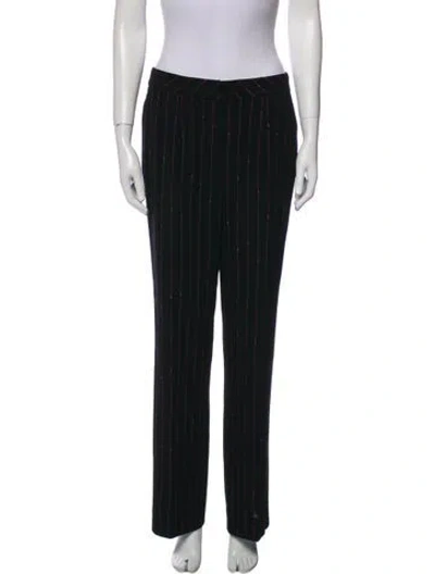 Pre-owned Escada Wool Straight Leg Pants In Black