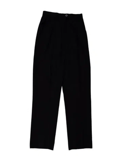 Pre-owned Escada Wool Straight Leg Pants In Black