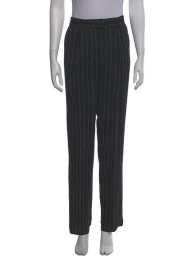 Pre-owned Escada Wool Straight Leg Pants In Black