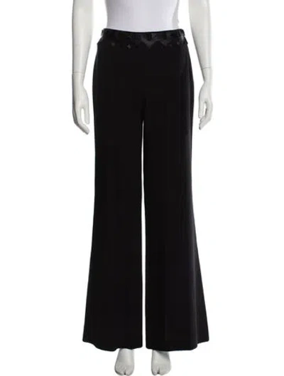 Pre-owned Escada Wool Straight Leg Pants In Black