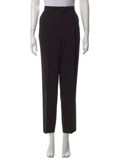 Pre-owned Escada Wool Straight Leg Pants In Black