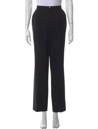 Pre-owned Escada Wool Straight Leg Pants In Black
