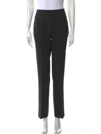 Pre-owned Escada Wool Straight Leg Pants In Black